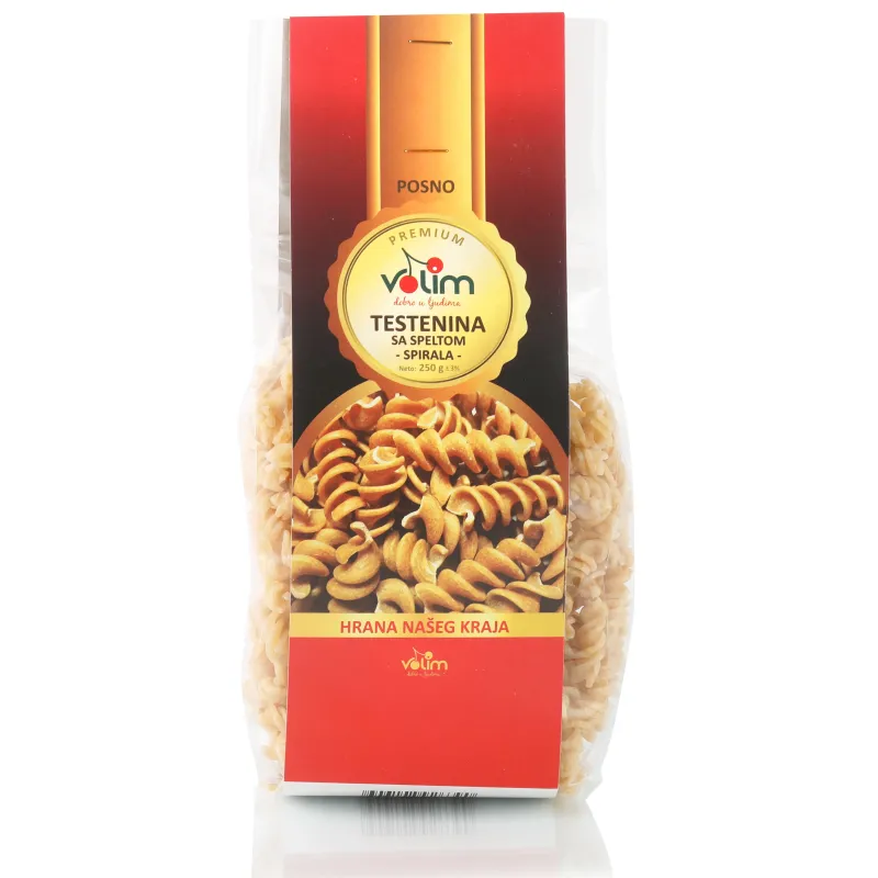 Testenina sa speltom - spirale 250 g Volim