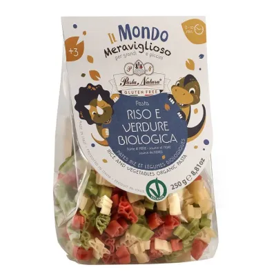 Testenina tricolori Dinosaurus (sert. bez glutena) (organski proizvod) 250 g Pasta Natura