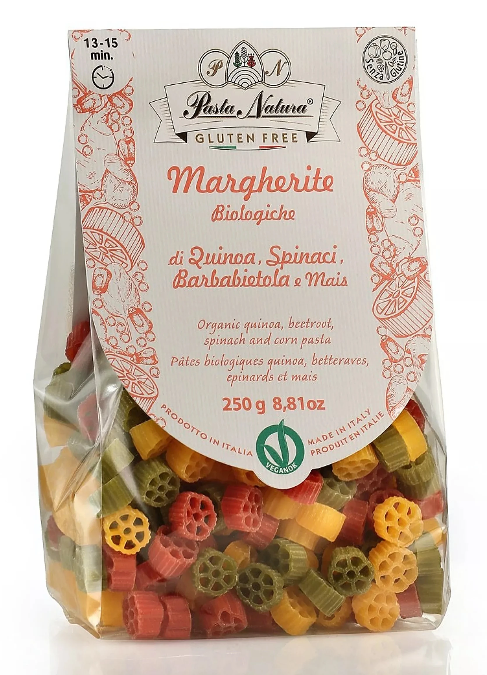 Testenina tricolori Margherita (sert. bez glutena) (organski proizvod) 250 g Pasta Natura