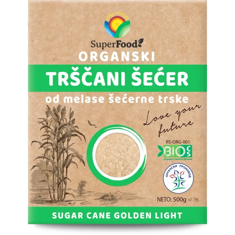 Trščani šećer (organski proizvod) 500 g Superfood