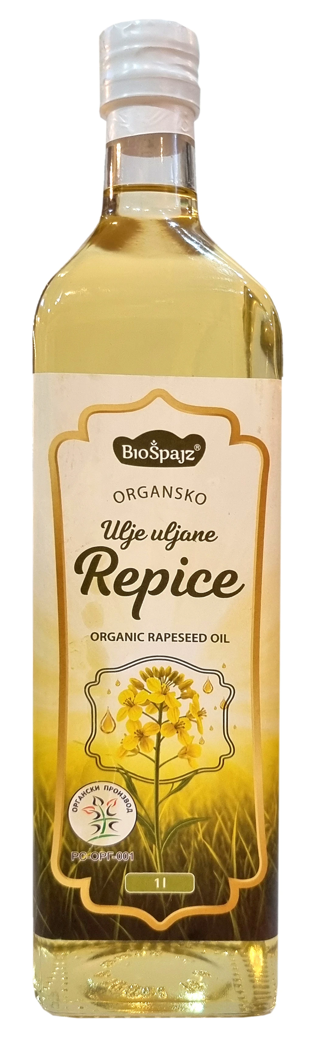 Ulje uljane repice (organski proizvod) 1 l Bio Špajz
