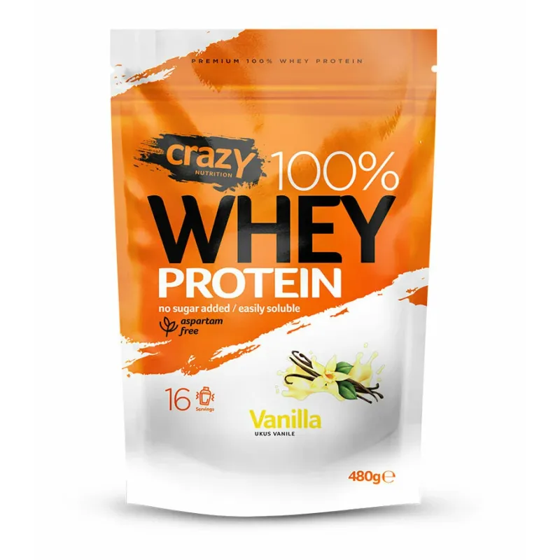 Whey protein vanila 480 g Crazy Nutrition