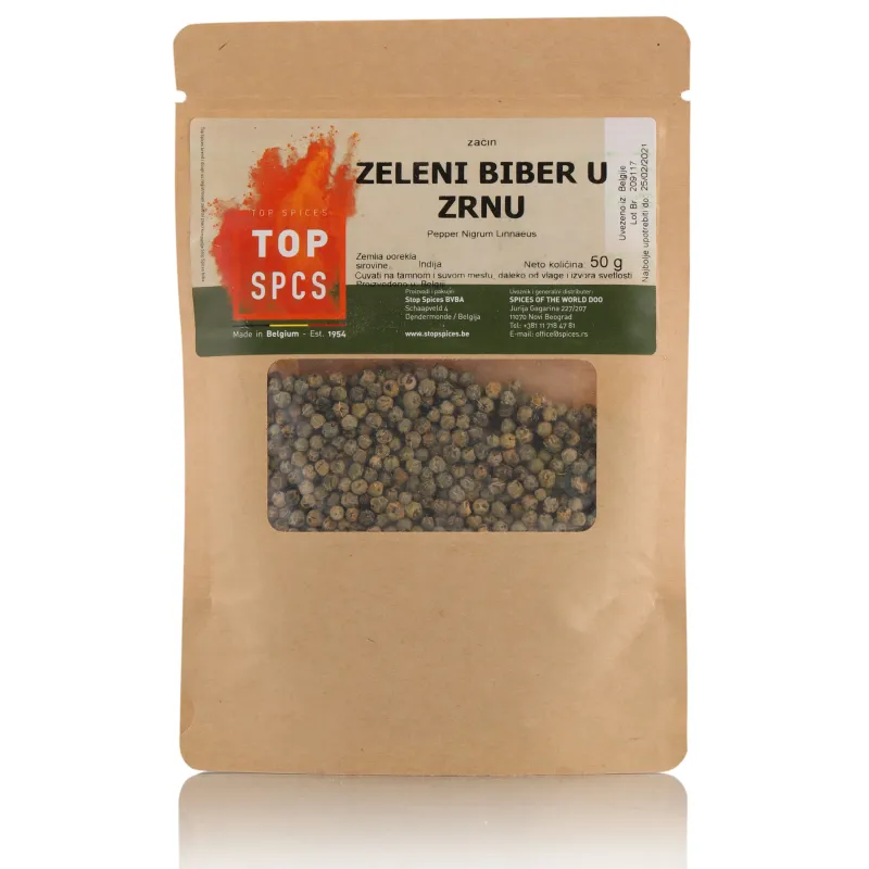 Zeleni biber u zrnu 50 g Top Spices