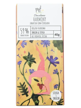 Čokolada Inulin i stevia 59% 40 g Chocollama