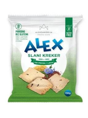 Alex slani kreker od prosa i lana (sert. bez glutena) 150 g Aleksandrija