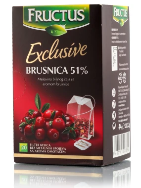 Čaj brusnica 51% 20 filter kesica Fructus 