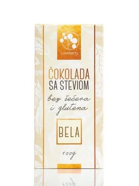 Čokolada bela sa stevijom 100 g Loveberry