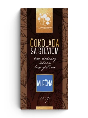Čokolada mlečna sa stevijom 100 g Loveberry