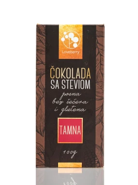 Čokolada tamna sa stevijom 100 g Loveberry