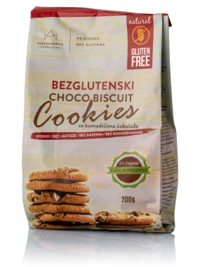 Keks sa čokoladom (sert. bez glutena) 200 g Aleksandrija