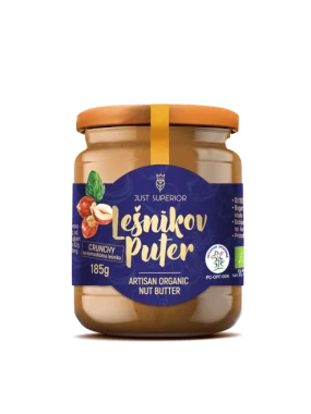 Lešnikov puter crunchy (organski proizvod) 185 g Just superior