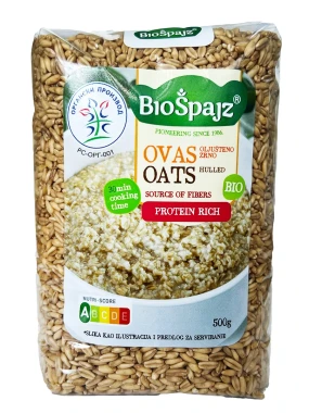 Oljušteni ovas (organski proizvod) 500 g Bio Špajz