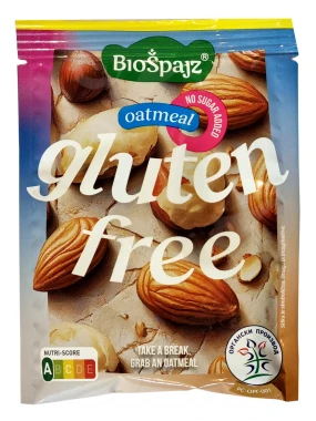 Ovsena kaša sa komadićima lešnika i badema (organski proizvod) 60 g Bio Špajz