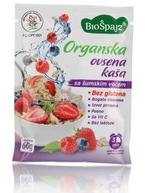 Ovsena kaša šumsko voće (organski proizvod) 60 g Bio Špajz