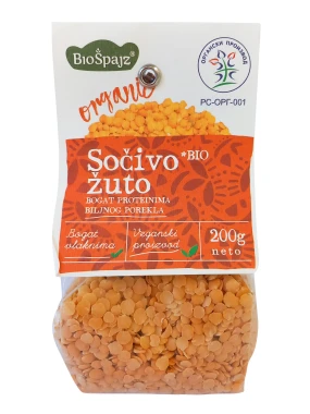 Sočivo žuto (organski proizvod) 200 g Bio Špajz