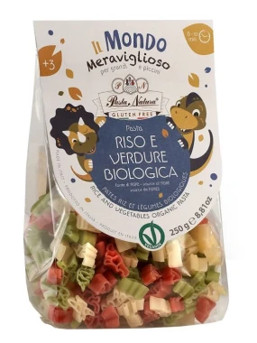 Testenina tricolori Dinosaurus (sert. bez glutena) (organski proizvod) 250 g Pasta Natura