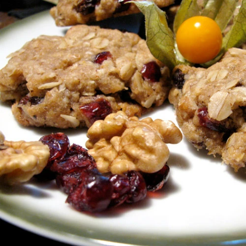 Keksi od ovsenih pahuljica, lana i brusnica (bez glutena)