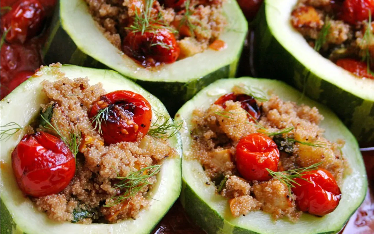 Tikvice punjene amarantom i čeri paradajzom