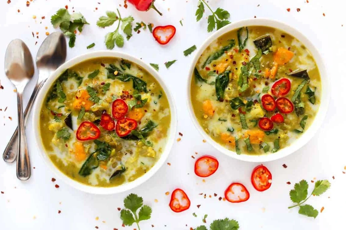 Zeleni kokos kari od sočiva